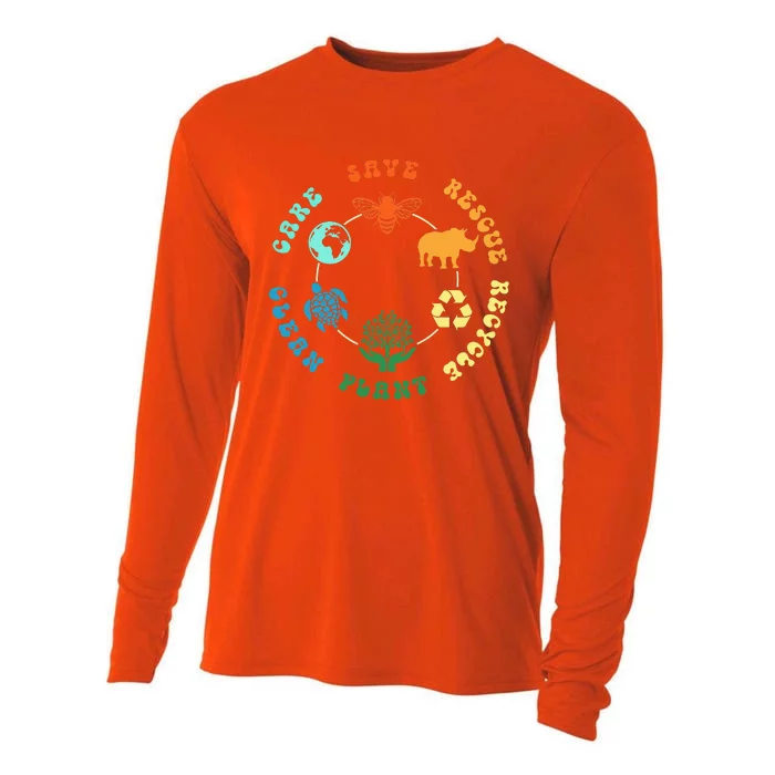 Save Bees Rescue Animals Recycle Plastic Cooling Performance Long Sleeve Crew