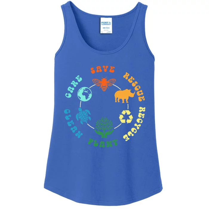 Save Bees Rescue Animals Recycle Plastic Ladies Essential Tank