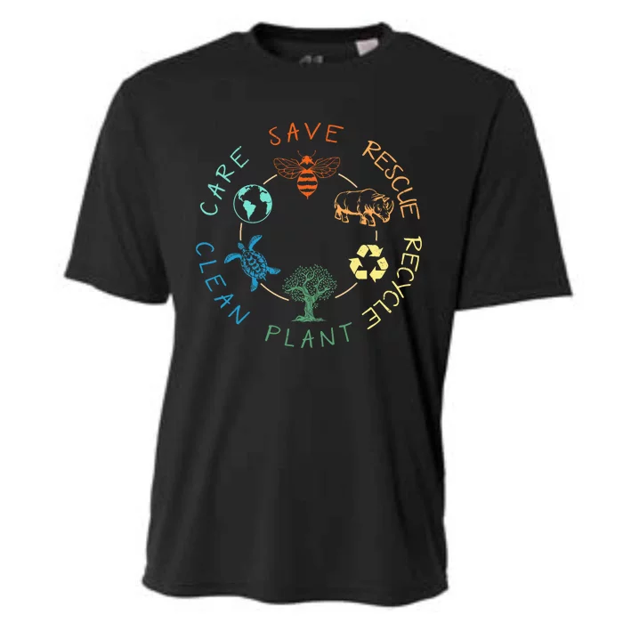 Save Bees Rescue Animals Recycle Plastic Earth Day 2024 Cooling Performance Crew T-Shirt