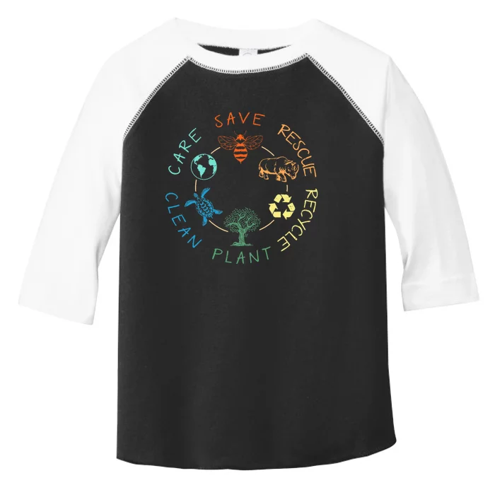 Save Bees Rescue Animals Recycle Plastic Earth Day 2024 Toddler Fine Jersey T-Shirt