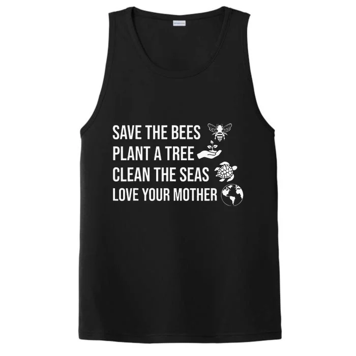 Save Bees Rescue Animals Recycle Plastics Earth Day Performance Tank