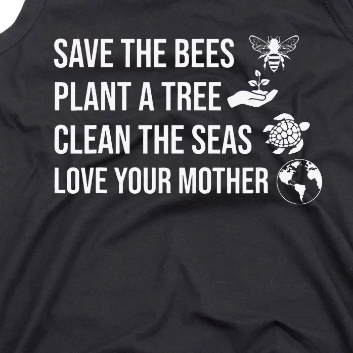 Save Bees Rescue Animals Recycle Plastics Earth Day Tank Top