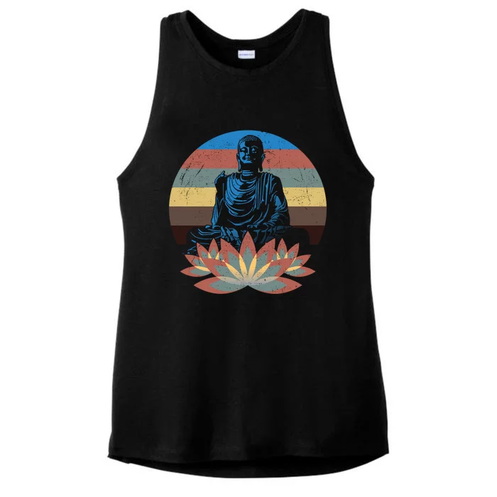 Sleeping Buddha Relaxing Meditation Gift Design Idea Gift Ladies Tri-Blend Wicking Tank