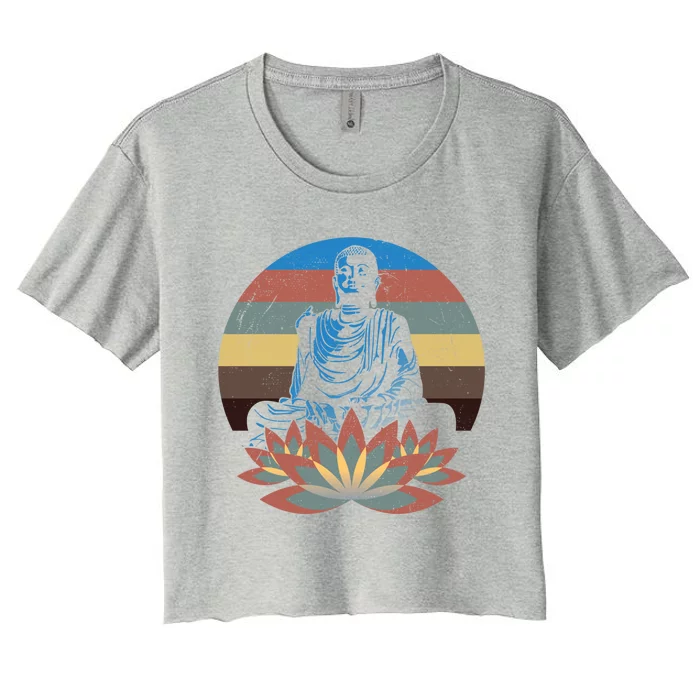 Sleeping Buddha Relaxing Meditation Gift Design Idea Gift Women's Crop Top Tee