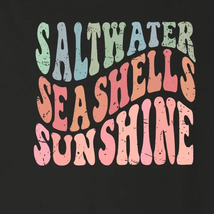 Summer Beach Retro Style Saltwater Seashells Sunshine Toddler Long Sleeve Shirt