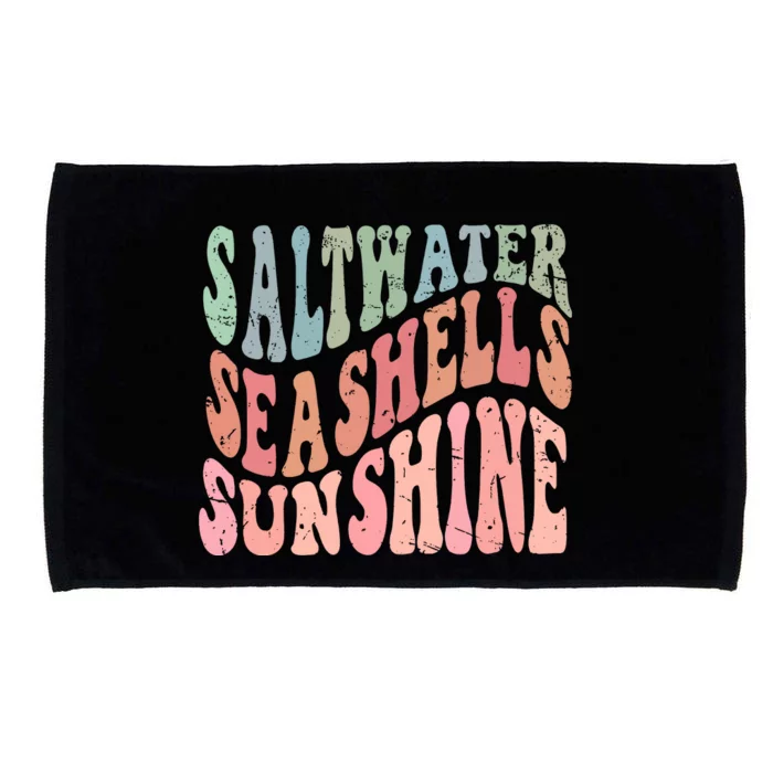 Summer Beach Retro Style Saltwater Seashells Sunshine Microfiber Hand Towel