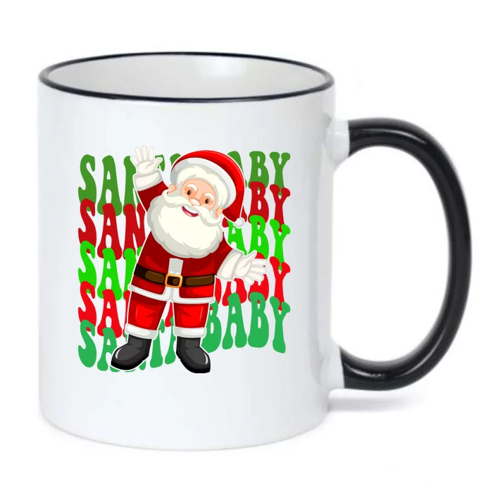 Santa Baby Retro Holiday Festive Cute Black Color Changing Mug