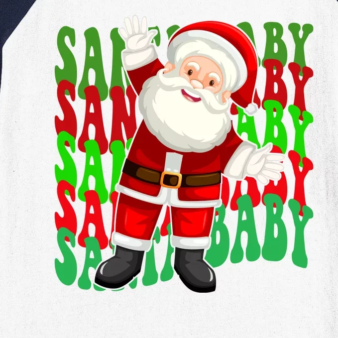 Santa Baby Retro Holiday Festive Cute Baseball Sleeve Shirt