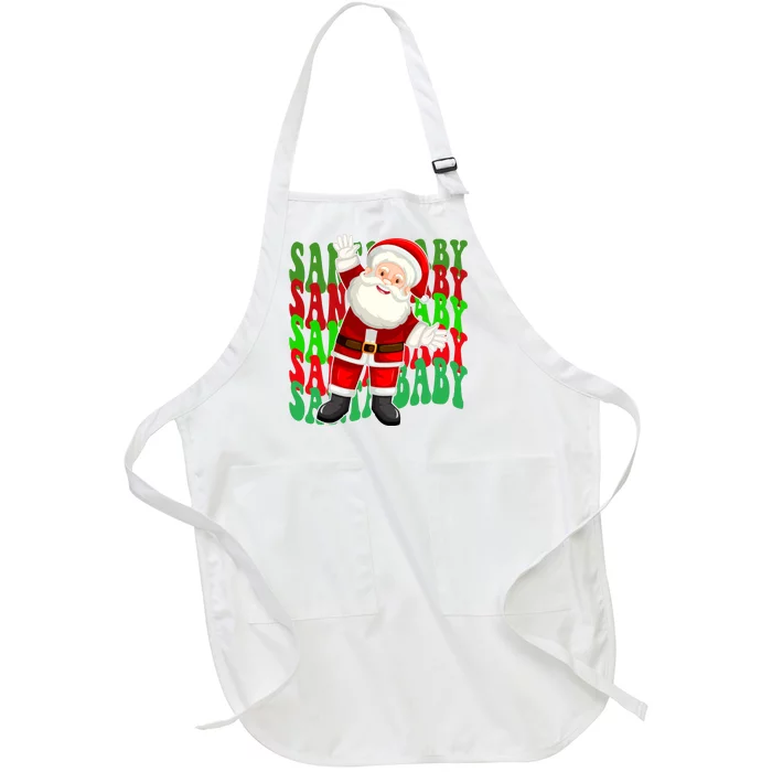 Santa Baby Retro Holiday Festive Cute Full-Length Apron With Pocket