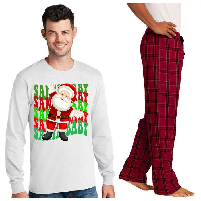 Santa Baby Retro Holiday Festive Cute Long Sleeve Pajama Set