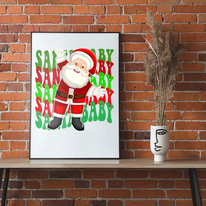 Santa Baby Retro Holiday Festive Cute Poster