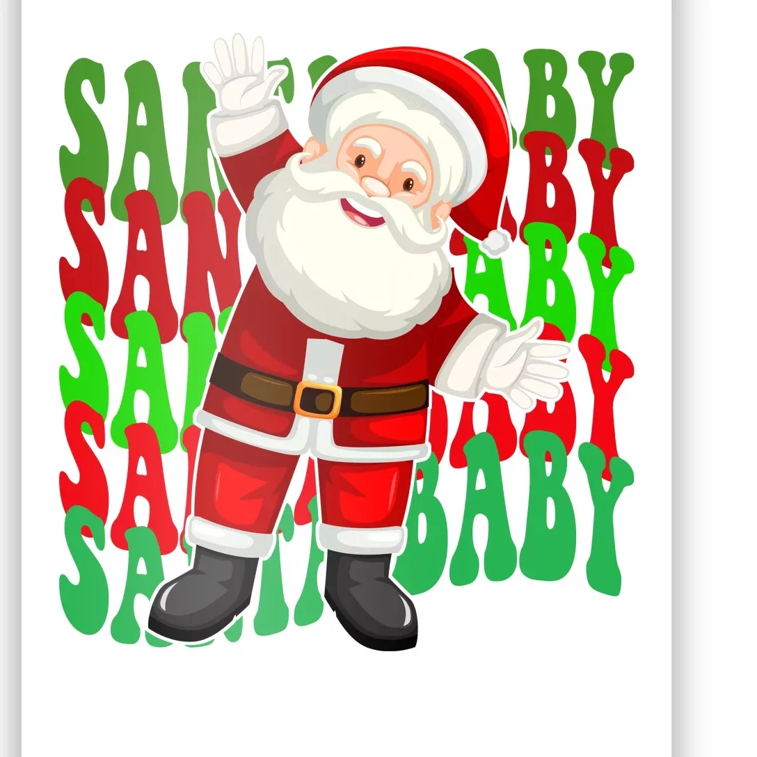 Santa Baby Retro Holiday Festive Cute Poster