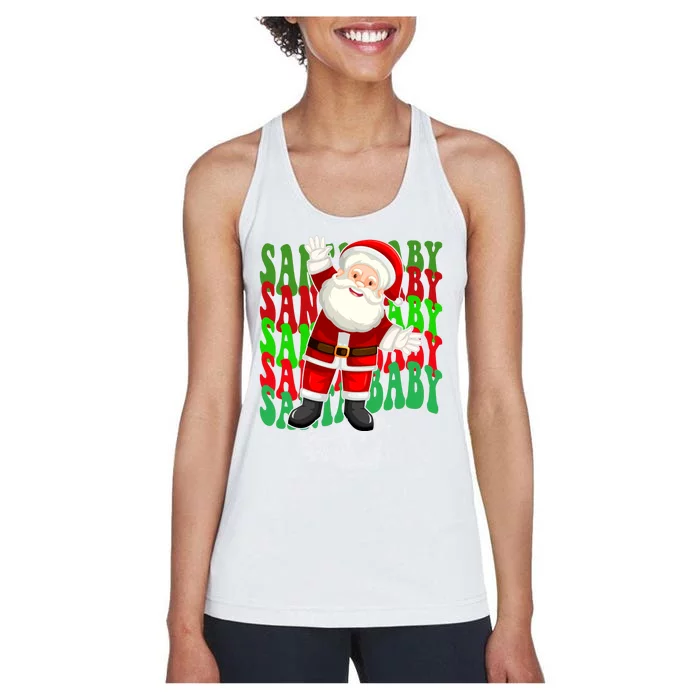 Santa Baby Retro Holiday Festive Cute Women's Racerback Tank