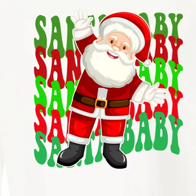 Santa Baby Retro Holiday Festive Cute Cropped Pullover Crew