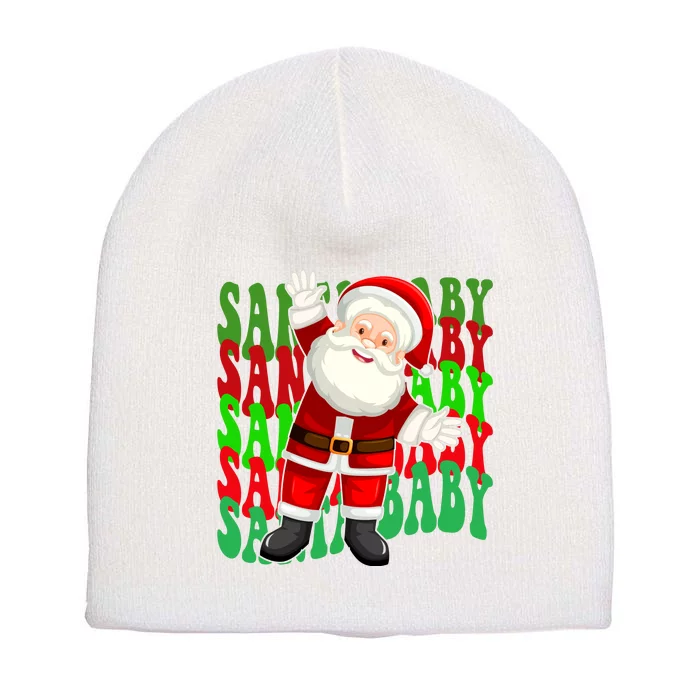 Santa Baby Retro Holiday Festive Cute Short Acrylic Beanie