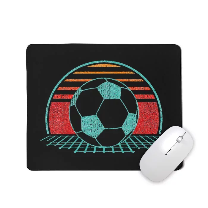 Soccer Ball Retro Vintage 80s Style Soccer Player Mousepad