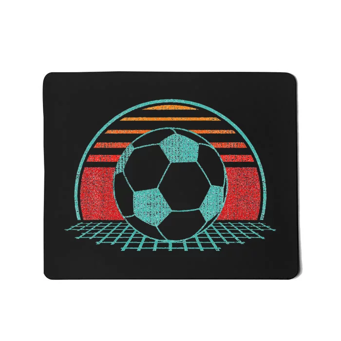 Soccer Ball Retro Vintage 80s Style Soccer Player Mousepad