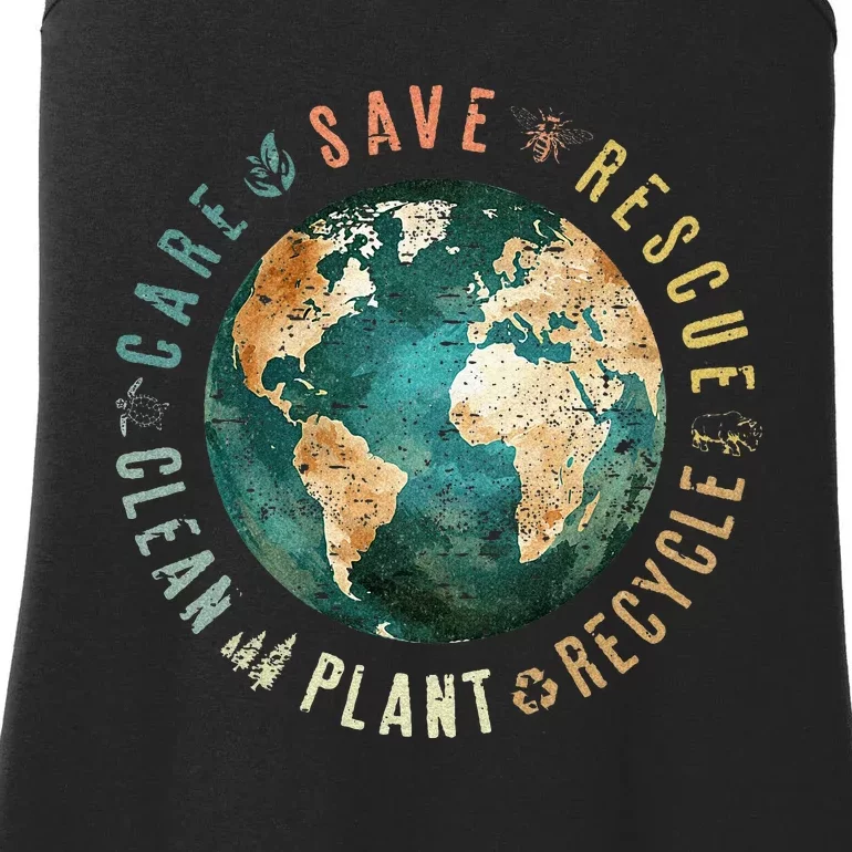 Save Bees Rescue Animals Recycle Plastic Ladies Essential Tank