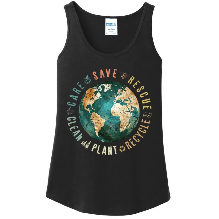 Save Bees Rescue Animals Recycle Plastic Ladies Essential Tank