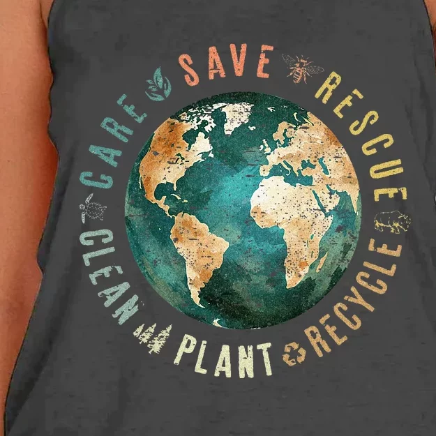 Save Bees Rescue Animals Recycle Plastic Women's Knotted Racerback Tank