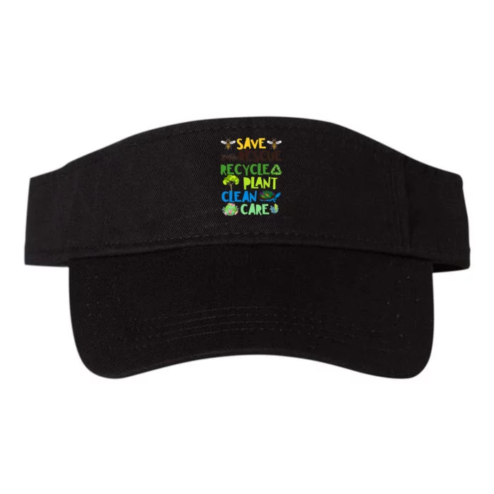 Save Bees Rescue Animals Recycle Plastict Earth Day Valucap Bio-Washed Visor