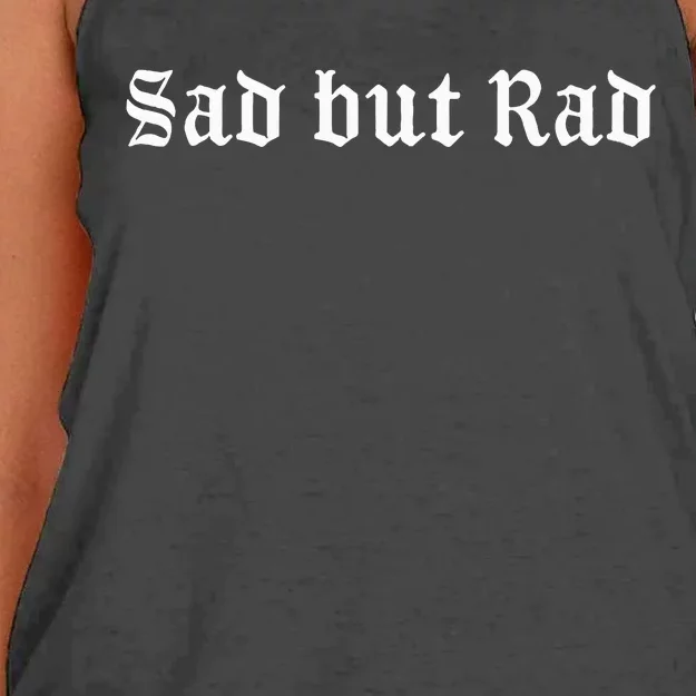 Sad But Rad Pastel Goth Kawaii Punk Aesthetic Women's Knotted Racerback Tank