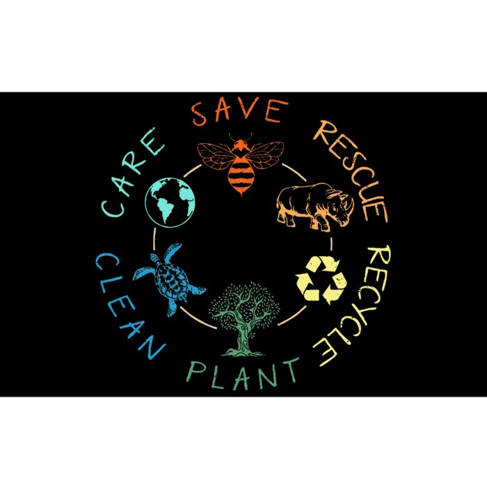 Save Bees Rescue Animals Recycle Plastic Earth Day 2024 Bumper Sticker