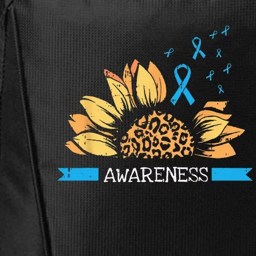 Sunflower Blue Ribbon Prostate Colon Cancer Awareness Gifts City Backpack