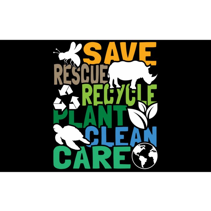 Save Bees Rescue Animals Recycle Plastic Earth Day Bumper Sticker