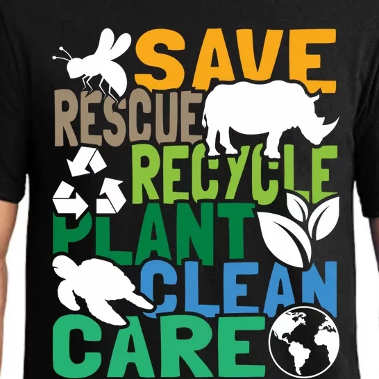 Save Bees Rescue Animals Recycle Plastic Earth Day Pajama Set