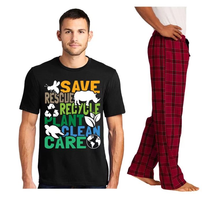 Save Bees Rescue Animals Recycle Plastic Earth Day Pajama Set