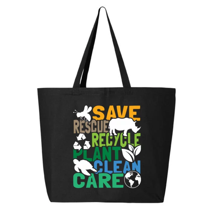 Save Bees Rescue Animals Recycle Plastic Earth Day 25L Jumbo Tote