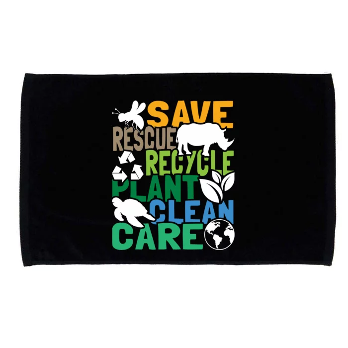 Save Bees Rescue Animals Recycle Plastic Earth Day Microfiber Hand Towel