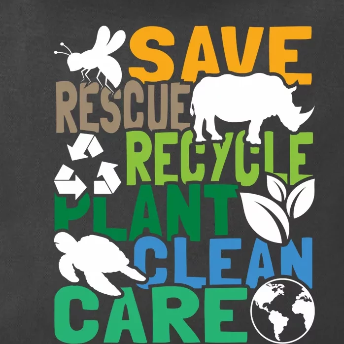 Save Bees Rescue Animals Recycle Plastic Earth Day Zip Tote Bag