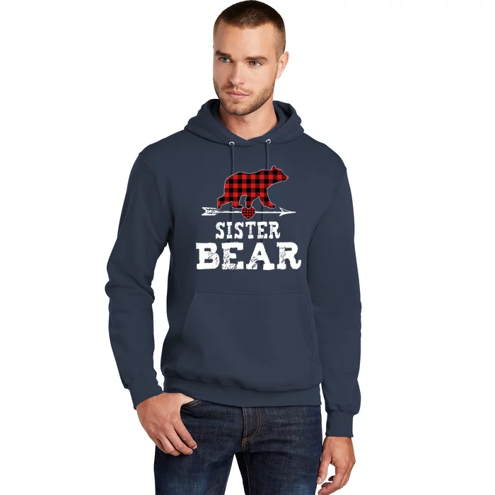 Sister Bear Red Plaid Gift Hoodie