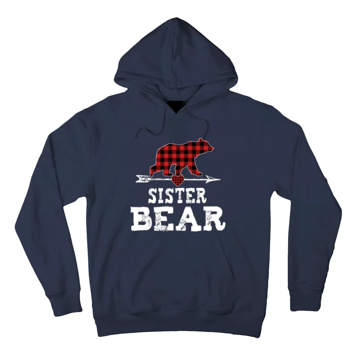 Sister Bear Red Plaid Gift Hoodie