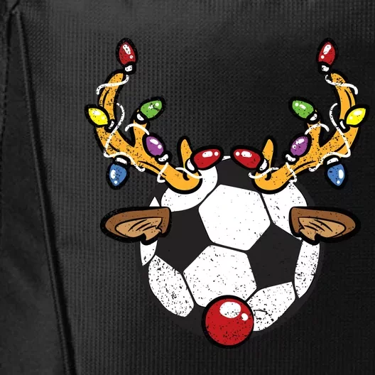 Soccer Ball Reindeer Christmas Pajama Xmas Lights Sport City Backpack