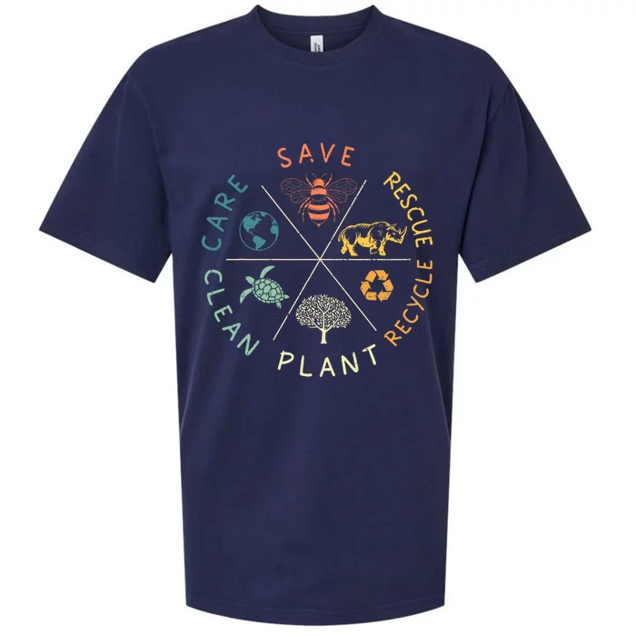 Save Bees Rescue Animals Recycle Plastic Earth Day Vintage Sueded Cloud Jersey T-Shirt