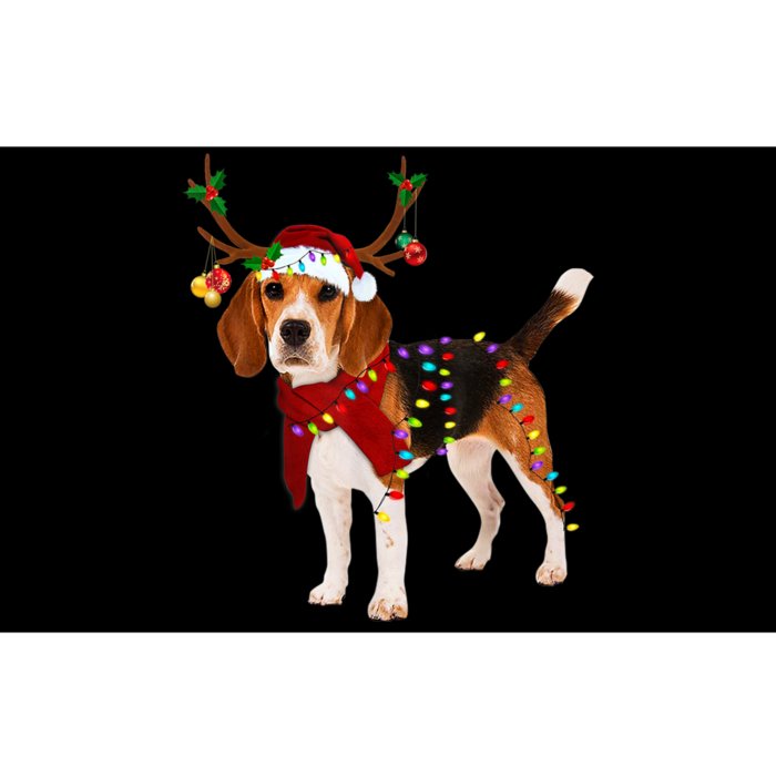 Santa Beagle Reindeer Light Christmas TShirt Bumper Sticker