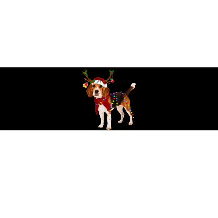 Santa Beagle Reindeer Light Christmas TShirt Bumper Sticker