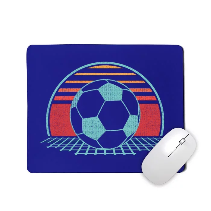 Soccer Ball Retro Vintage 80s Style Soccer Player Funny Gift Mousepad