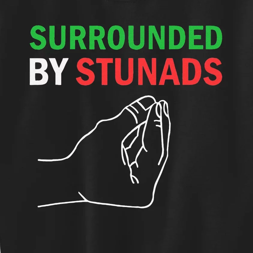 Surrounded By Stunads Funny Italian Sayings Kids Sweatshirt