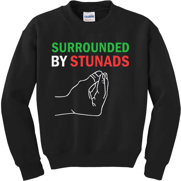 Surrounded By Stunads Funny Italian Sayings Kids Sweatshirt