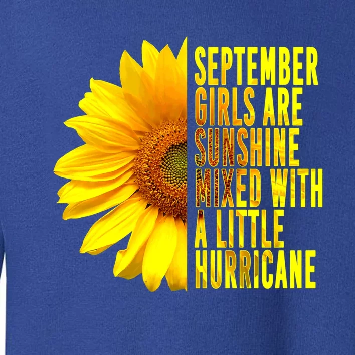 September Birthday Sunflower Funny Quote Gift Toddler Sweatshirt