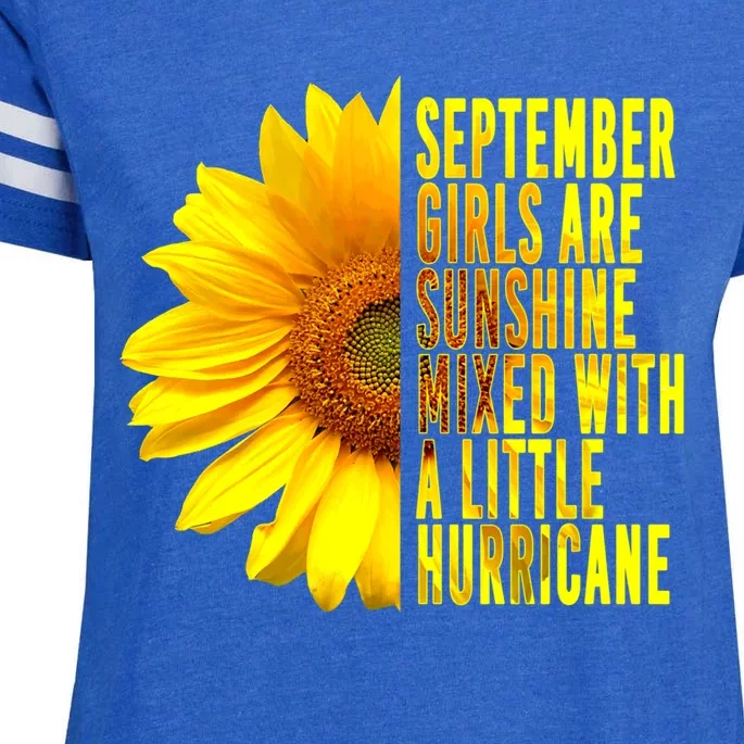 September Birthday Sunflower Funny Quote Gift Enza Ladies Jersey Football T-Shirt