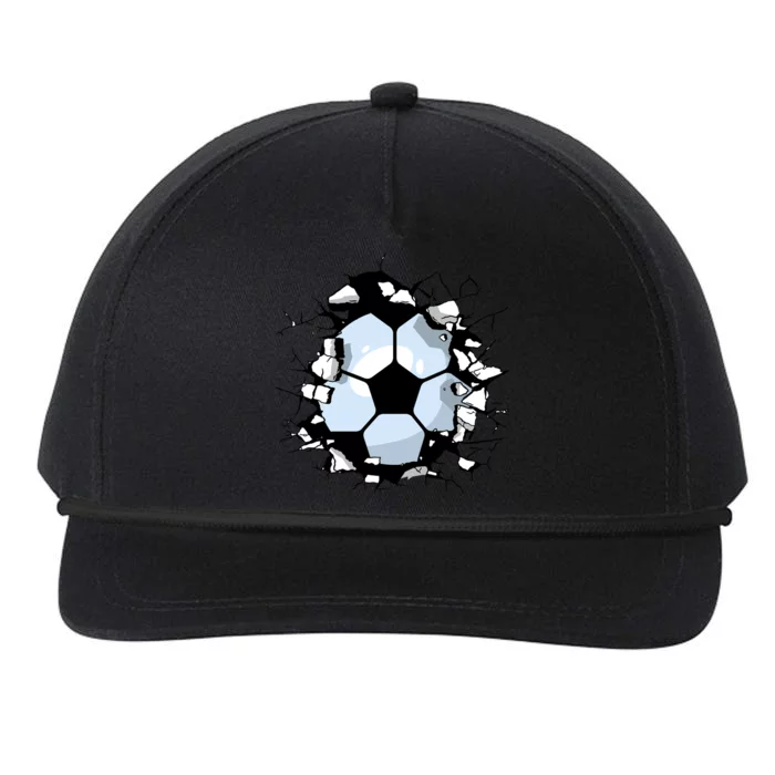 Soccer Ball Smash Snapback Five-Panel Rope Hat