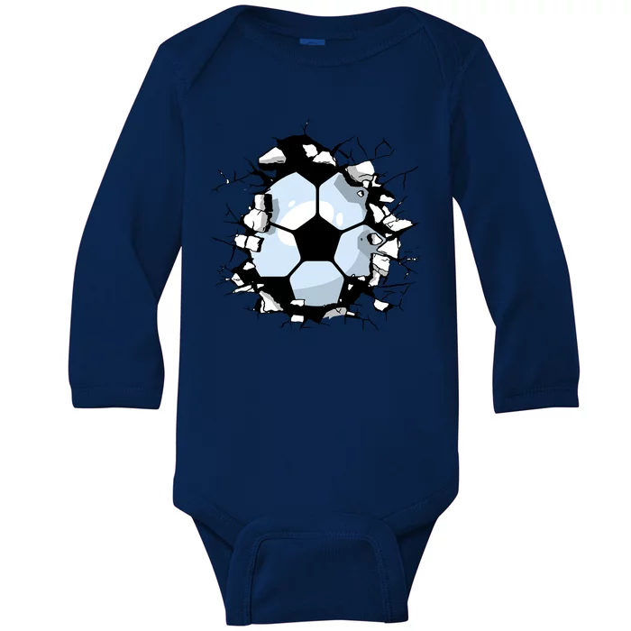 Soccer Ball Smash Baby Long Sleeve Bodysuit