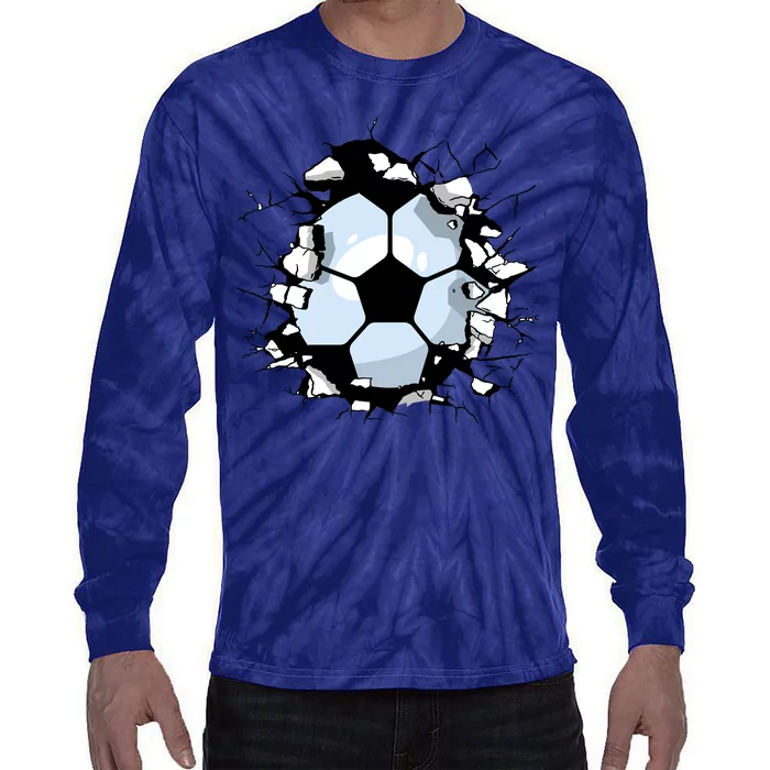 Soccer Ball Smash Tie-Dye Long Sleeve Shirt