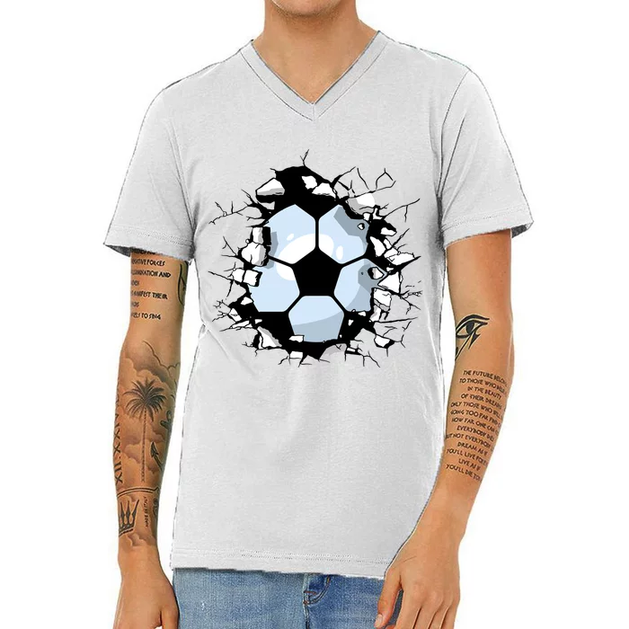 Soccer Ball Smash V-Neck T-Shirt