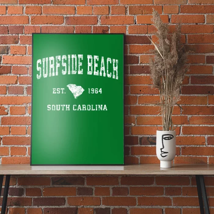 Surfside Beach South Carolina Sc Vintage Established Athletic Sports Poster